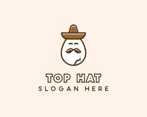 Mexican Mustache Egg logo design