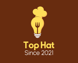 Chef Hat Fork Bulb logo design