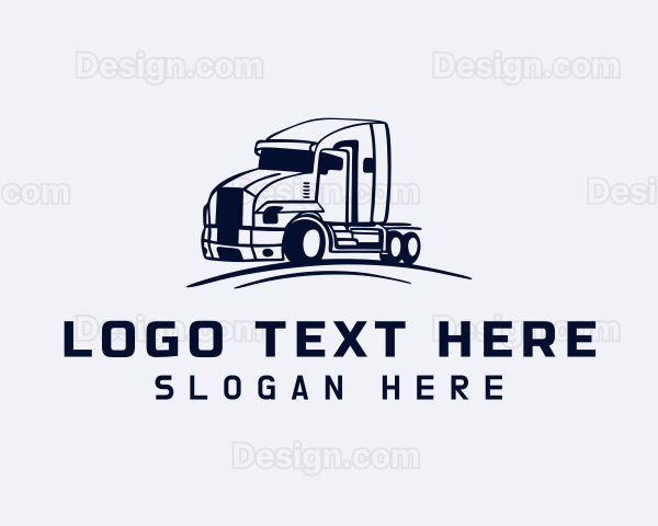 Blue Flatbed Truck Logo