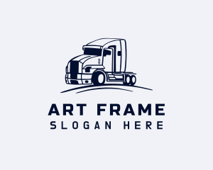 Blue Flatbed Truck Logo