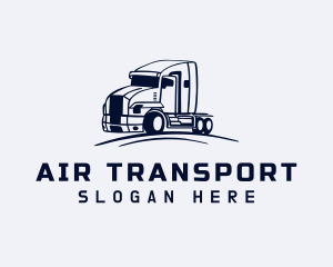 Blue Flatbed Truck logo design