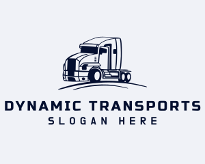 Blue Flatbed Truck logo design