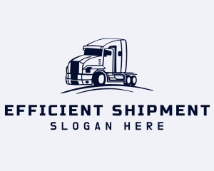 Blue Flatbed Truck logo design