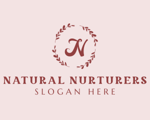 Leaf Wreath Boutique logo design