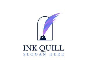 Quill Gradient Feather logo design