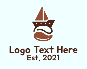 Brown Coffee Bean Boat logo