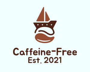 Brown Coffee Bean Boat logo design