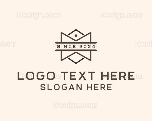 Hipster Ribbon Star Logo