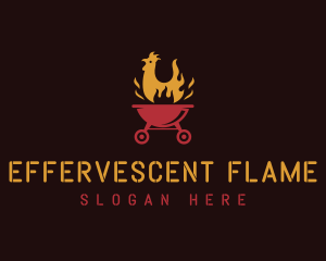 Flaming Chicken Grill logo design