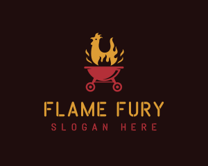 Flaming Chicken Grill logo design