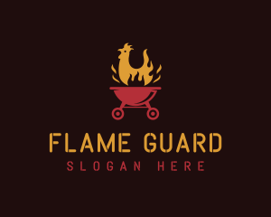 Flaming Chicken Grill logo design