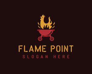 Flaming Chicken Grill logo design