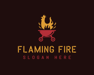 Flaming Chicken Grill logo design