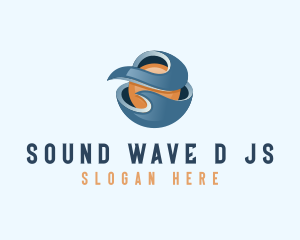 3D Wave Sphere logo design