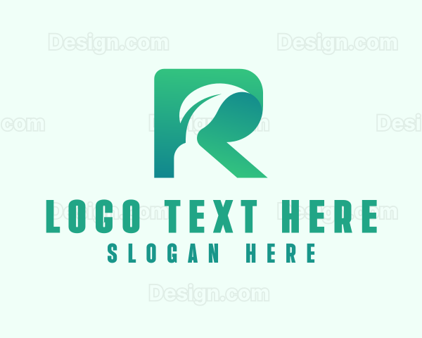 Eco Leaf Letter R Logo