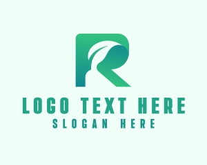 Eco Leaf Letter R logo