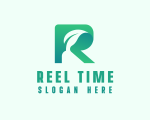 Eco Leaf Letter R logo design