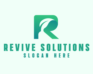 Eco Leaf Letter R logo design