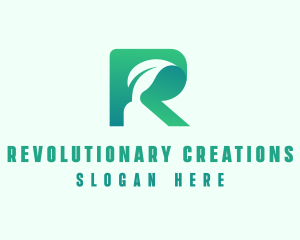 Eco Leaf Letter R logo design