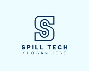 Tech Circuit Letter S logo design