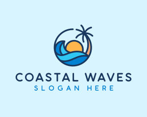 Beach Water Wave logo design