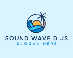 Beach Water Wave logo design