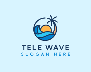 Beach Water Wave logo design