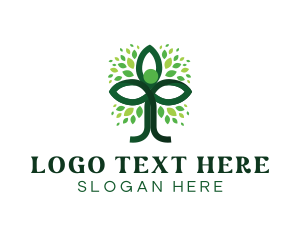 Tree - Eco Tree Person logo design
