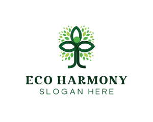 Eco Tree Person logo design