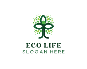 Eco Tree Person logo design