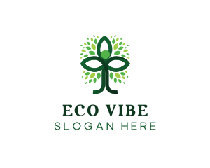 Eco Tree Person logo design