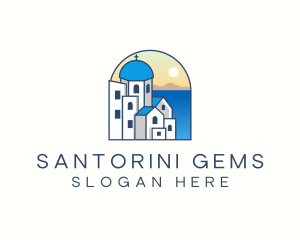 Santorini Travel Tour logo design