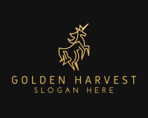 Golden Business Unicorn  logo design