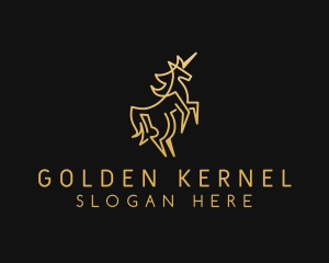 Golden Business Unicorn  logo design