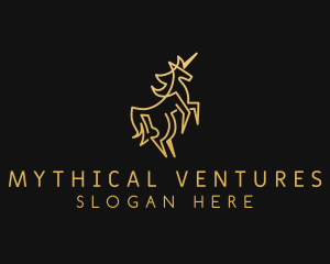 Golden Business Unicorn  logo design