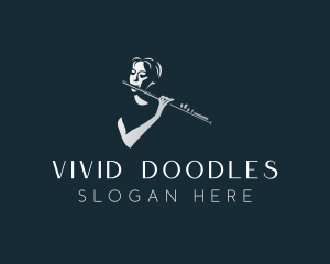 Flute Music Entertainment logo design