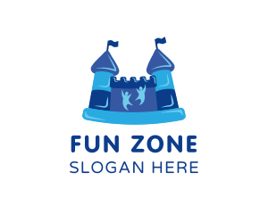 Inflatable Kiddie Bouncy Castle  logo design