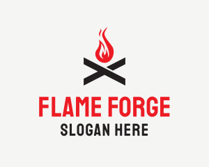 Flame Fire Letter X logo