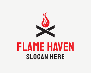 Flame Fire Letter X logo