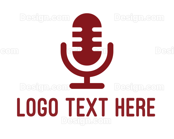Red Podcast Microphone Logo