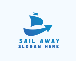 Boat Shipping Arrow logo design