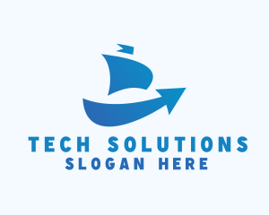 Boat Shipping Arrow logo