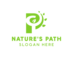 Nature Leaves Letter P logo