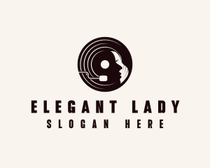 Music Record Lady logo design