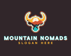 Outdoor Camping Bison logo design