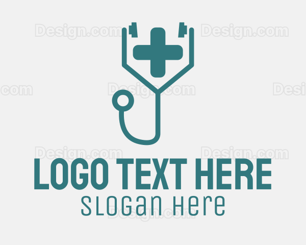 Medical Cross Stethoscope Logo