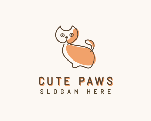 Minimalist Kitty Cat logo design