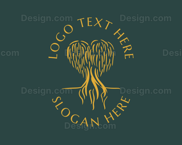 Elegant Golden Eco Tree Logo