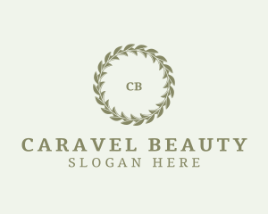 Organic Natural Circle Wreath  logo design