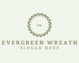 Organic Natural Circle Wreath  logo design